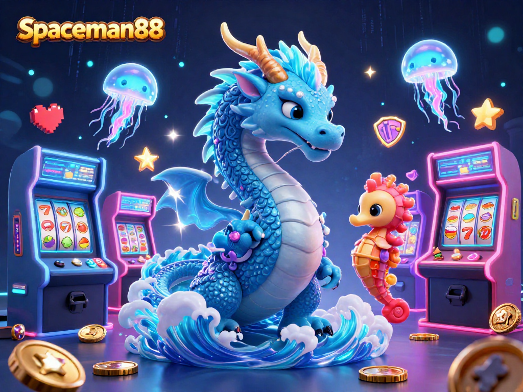 Experience the thrill of gaming with spaceman88 amidst exciting arcade elements and vibrant sea creatures.