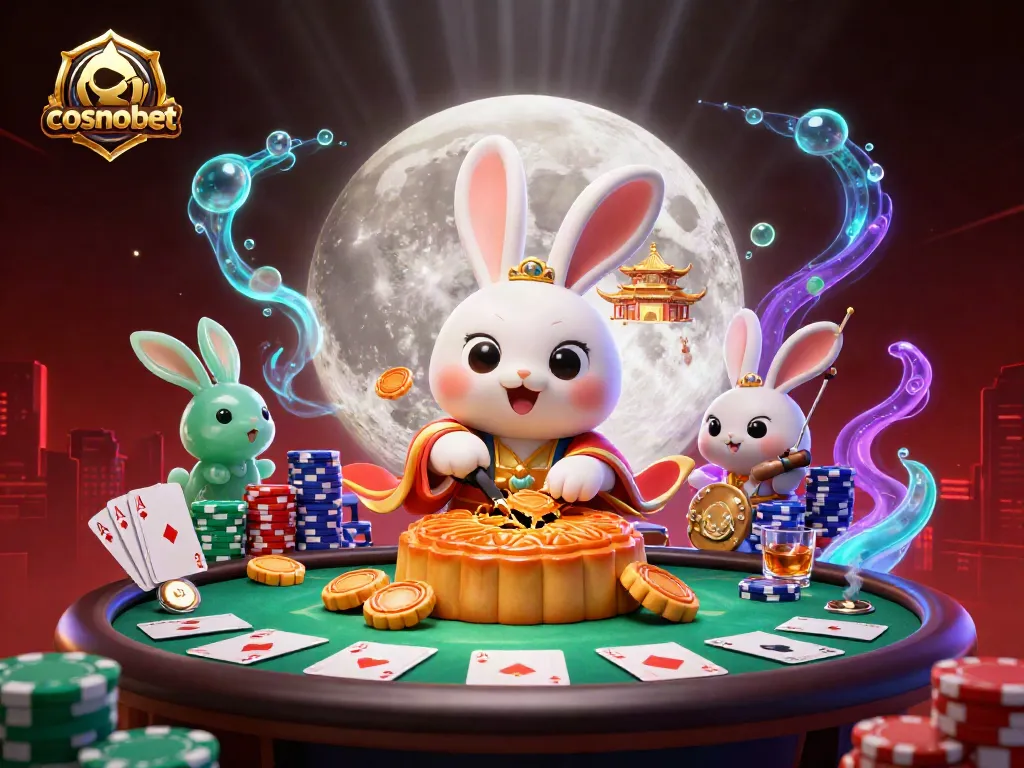 Experience high-stakes action at cosmobet with casino elements in a vibrant lunar setting