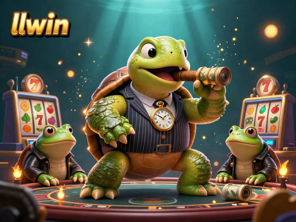 Experience thrilling slots and jackpots with llwin in this vibrant casino scene featuring unique characters and elements.